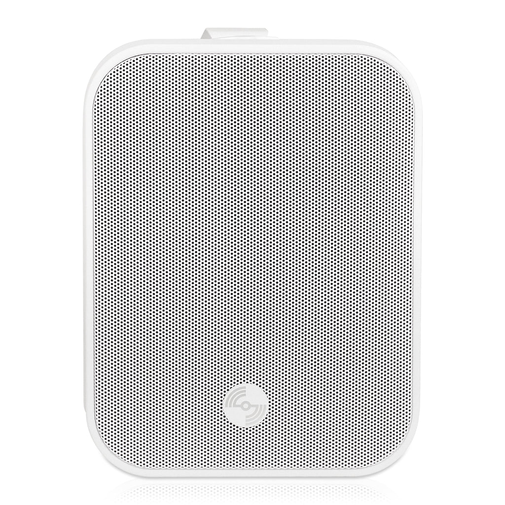 Sound Town TARVOS-MS5W-PAIR-R | REFURBISHED: Pair of Passive 70V/100V 5.25" Weather-Resistant Surface-Mount Speakers, w/ IP55-rated Enclosure, for Home & Commercial, White-Front