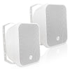 Sound Town TARVOS-MS5W-PAIR-R | REFURBISHED: Pair of Passive 70V/100V 5.25" Weather-Resistant Surface-Mount Speakers, w/ IP55-rated Enclosure, for Home & Commercial, White-Right Angle 