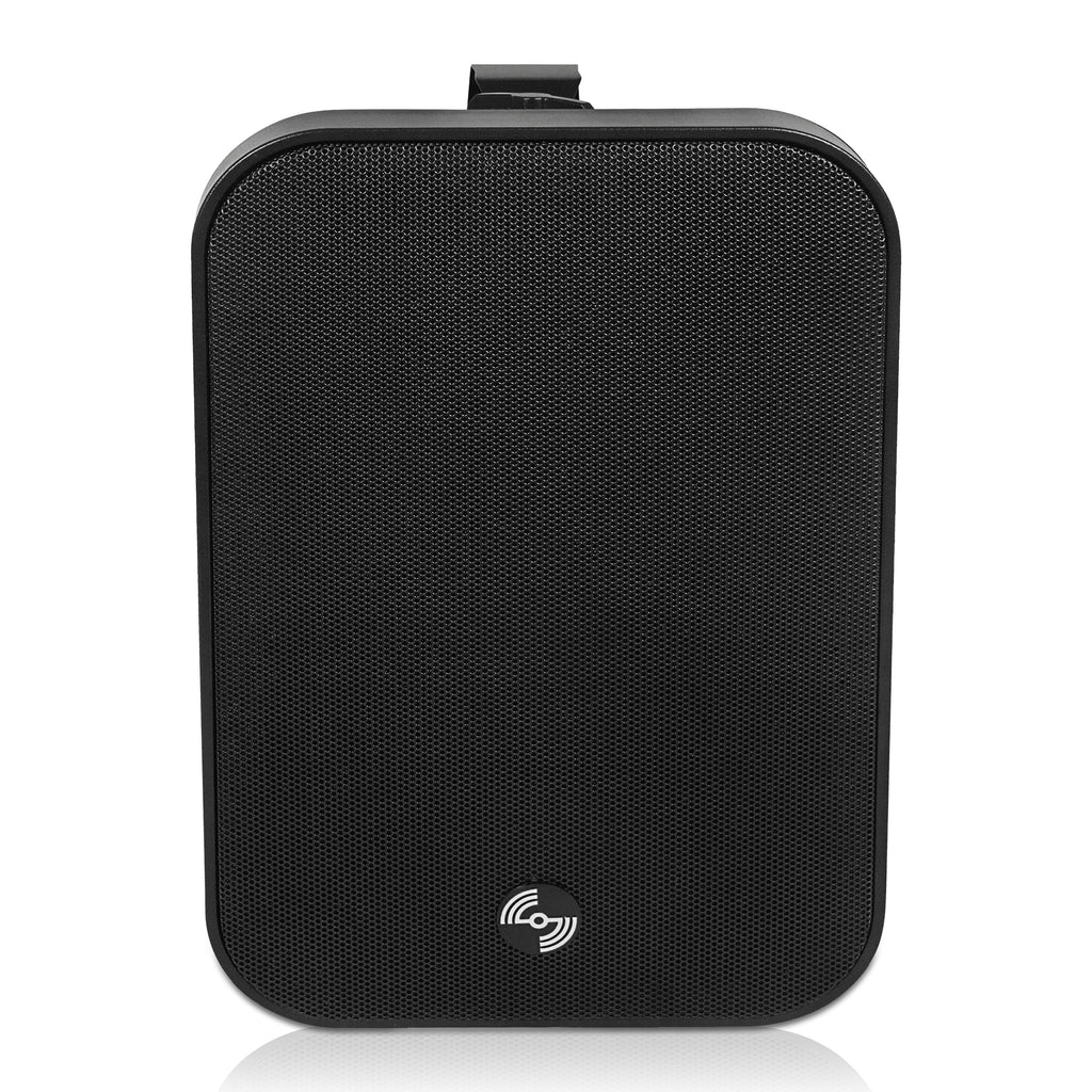 Sound Town TARVOS-MS6B-PAIR-R | REFURBISHED: Pair of Passive 70V/100V 6.5" Weather-Resistant Surface-Mount Speakers, w/ IP55-rated Enclosure, for Home & Commercial, Black-Front  