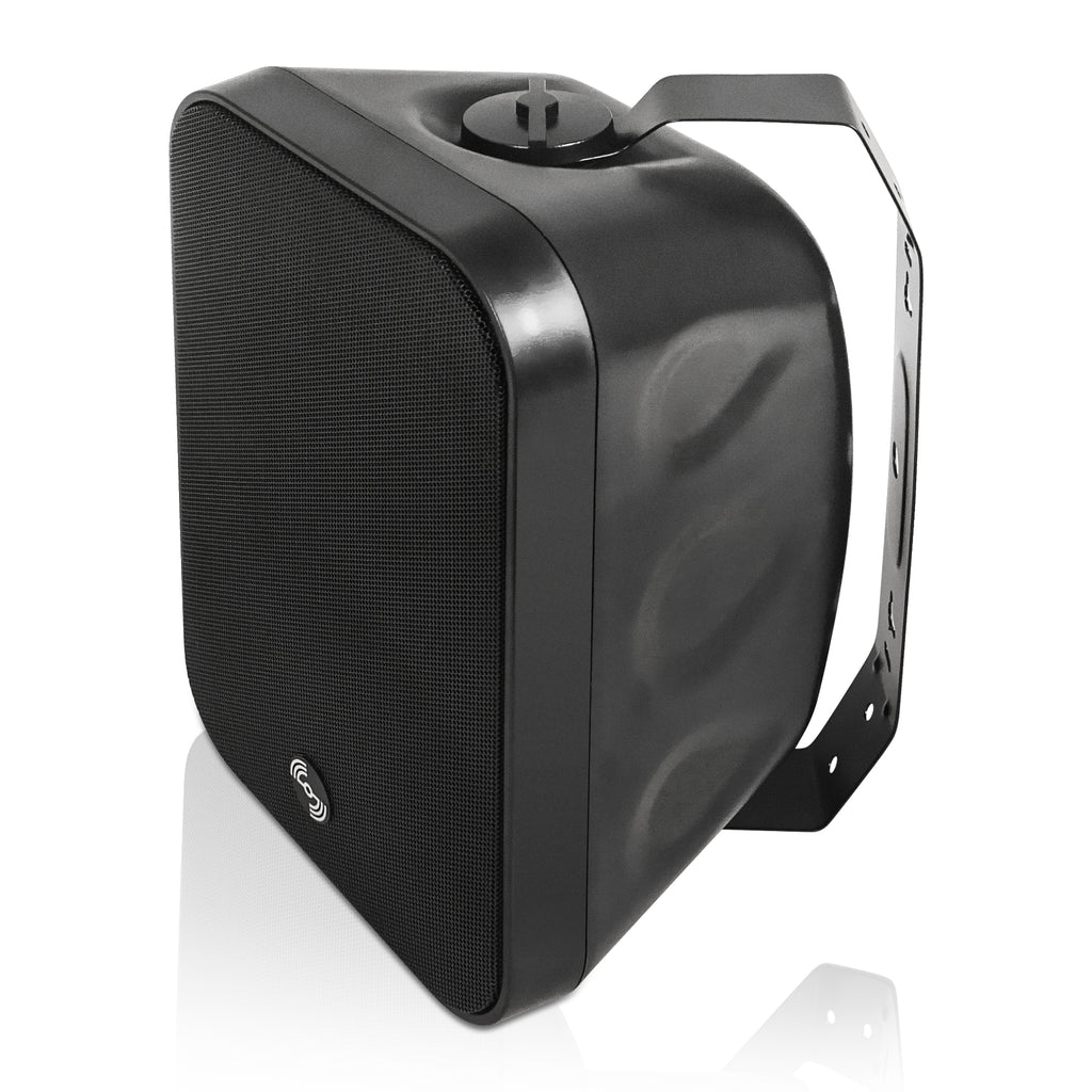 Sound Town TARVOS-MS6B-PAIR-R | REFURBISHED: Pair of Passive 70V/100V 6.5" Weather-Resistant Surface-Mount Speakers, w/ IP55-rated Enclosure, for Home & Commercial, Black-Left Side