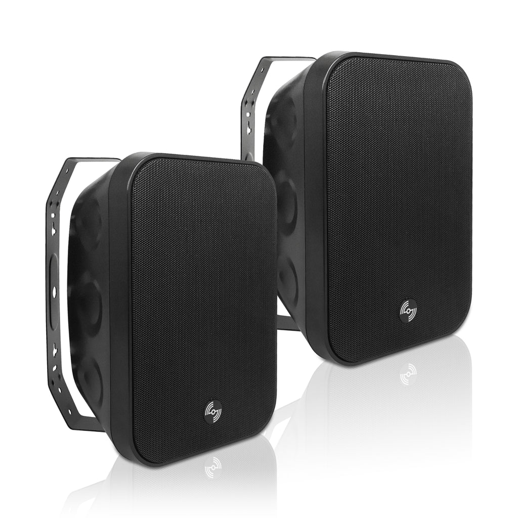 Sound Town TARVOS-MS6B-PAIR-R | REFURBISHED: Pair of Passive 70V/100V 6.5" Weather-Resistant Surface-Mount Speakers, w/ IP55-rated Enclosure, for Home & Commercial, Black-Right Angle