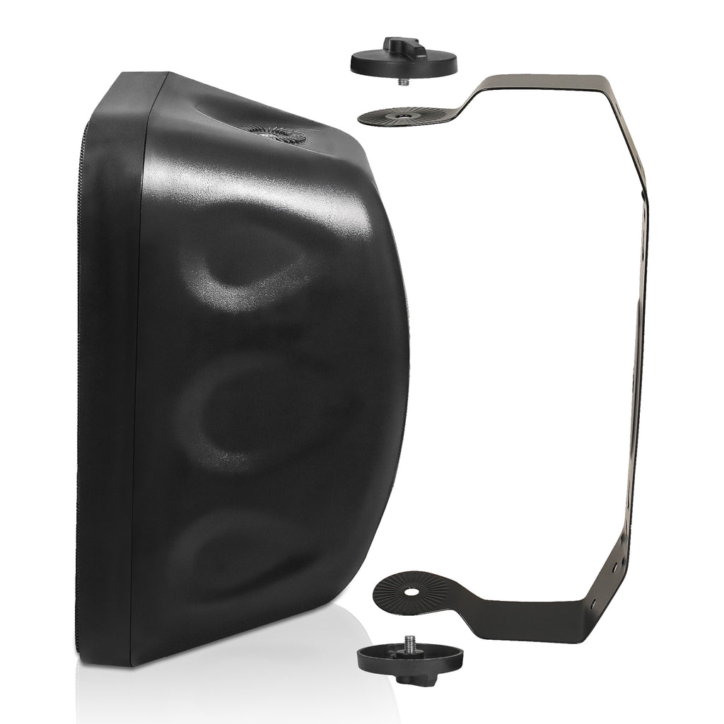 Sound Town TARVOS-MS6B-PAIR-R | REFURBISHED: Pair of Passive 70V/100V 6.5" Weather-Resistant Surface-Mount Speakers, w/ IP55-rated Enclosure, for Home & Commercial, Black-Wall Mount Brackets
