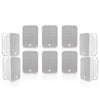 Sound Town TARVOS-MS6W-5PRS | 5 Pairs of 70V/100V 6.5" Weather-Resistant Surface-Mount Passive Speakers, w/ IP55-rated Enclosure, for Home & Commercial, White