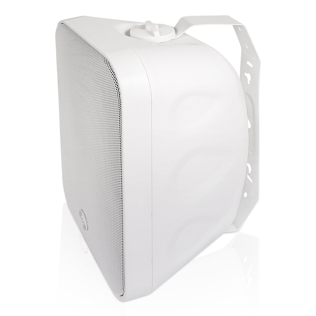 Sound Town TARVOS-MS6W-PAIR-R | REFURBISHED: Pair of Passive 70V/100V 6.5" Weather-Resistant Surface-Mount Speakers, w/ IP55-rated Enclosure, for Home & Commercial, White-Left Side