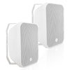Sound Town TARVOS-MS6W-PAIR | Pair of Passive 70V/100V 6.5" Weather-Resistant Surface-Mount Speakers, w/ IP55-rated Enclosure, for Home & Commercial, White-Right Angle