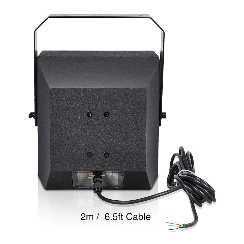 Sound Town TITAN-10B | 2-Way 10" Weatherproof IP66 Coaxial Loudspeaker with Surface-Mount U-Bracket for Outdoor Installations, 70V/100V/8Ω, Black - Back Panel