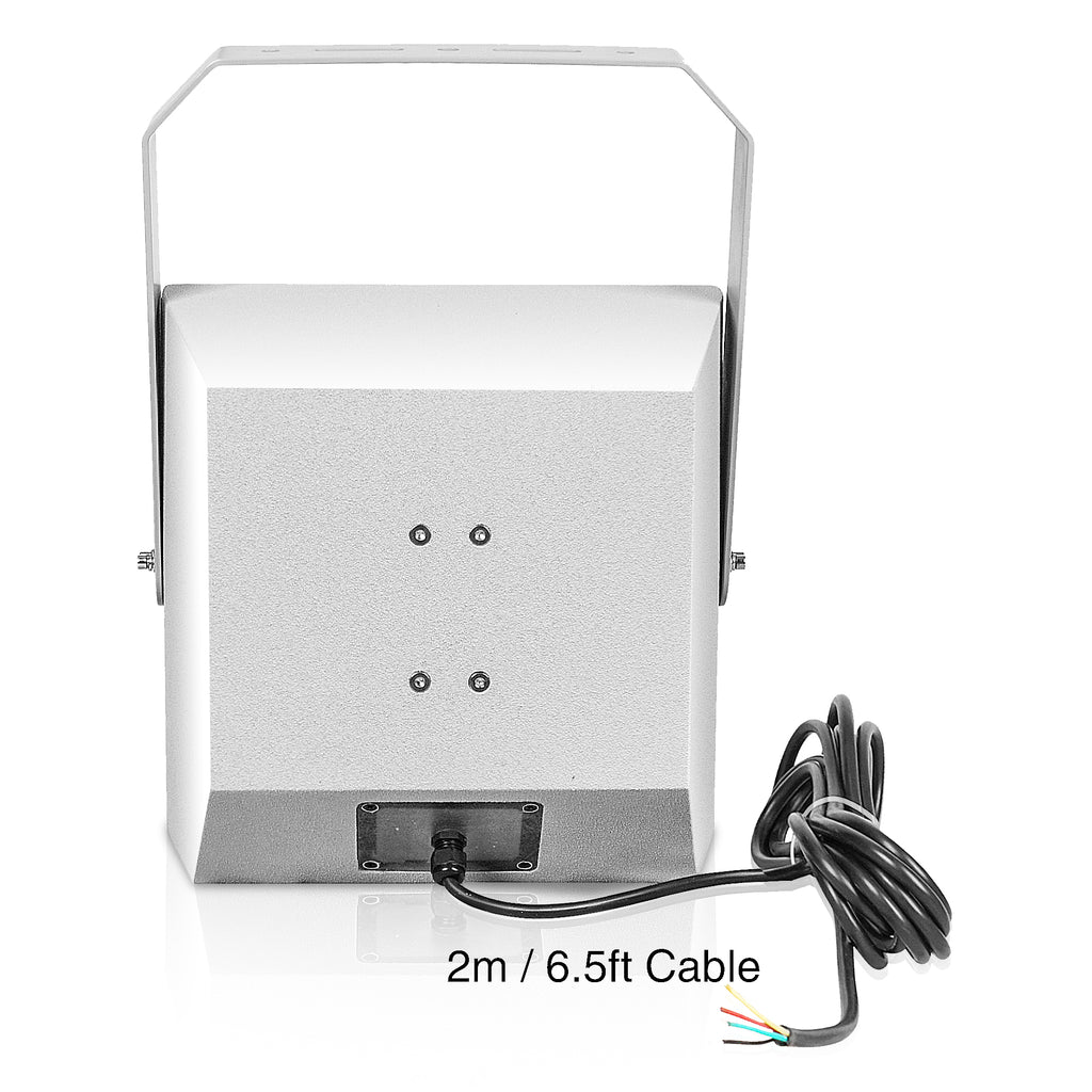 Sound Town TITAN-10G | 2-Way 10" Weatherproof IP66 Coaxial Loudspeaker with Surface-Mount U-Bracket for Outdoor Installations, 70V/100V/8Ω, Gray - Back Panel