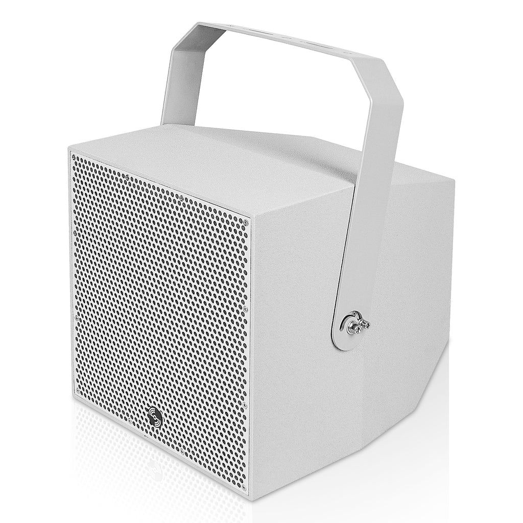 Sound Town TITAN-10G | 2-Way 10" Weatherproof IP66 Coaxial Loudspeaker with Surface-Mount U-Bracket for Outdoor Installations, 70V/100V/8Ω, Gray - Left Panel