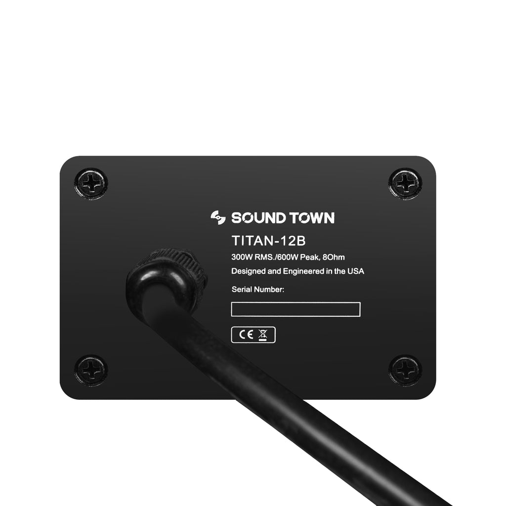 Sound Town TITAN-12B 2-Way 12" Coaxial Weather-Resistant Installation Loudspeaker w/ U Bracket, Black - Waterproof Connector
