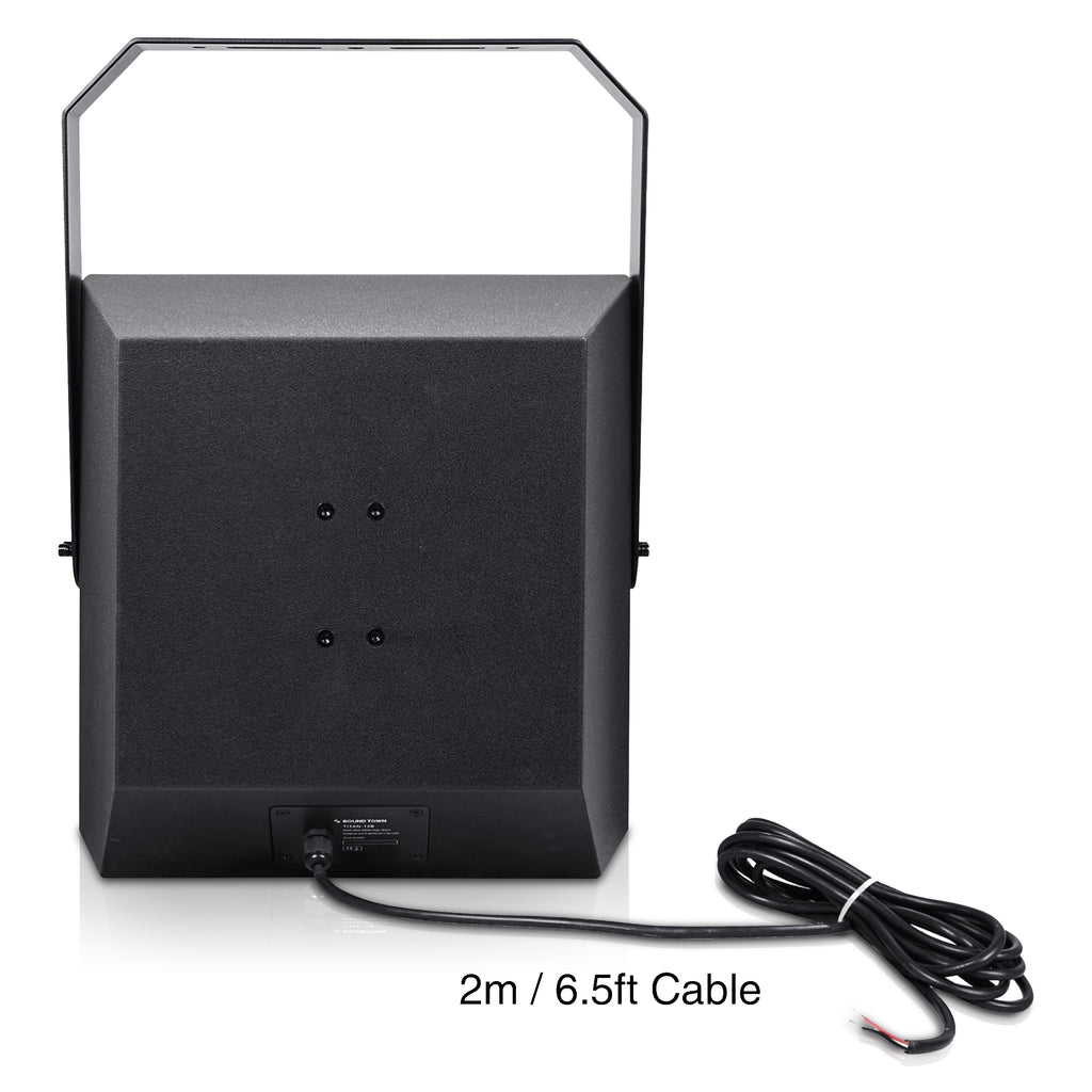 Sound Town TITAN-12B | 2-Way 12" Weatherproof IP66 Coaxial 600W Loudspeaker with Surface-Mount U-Bracket for Outdoor Installations, 8Ω, Black - Back Panel