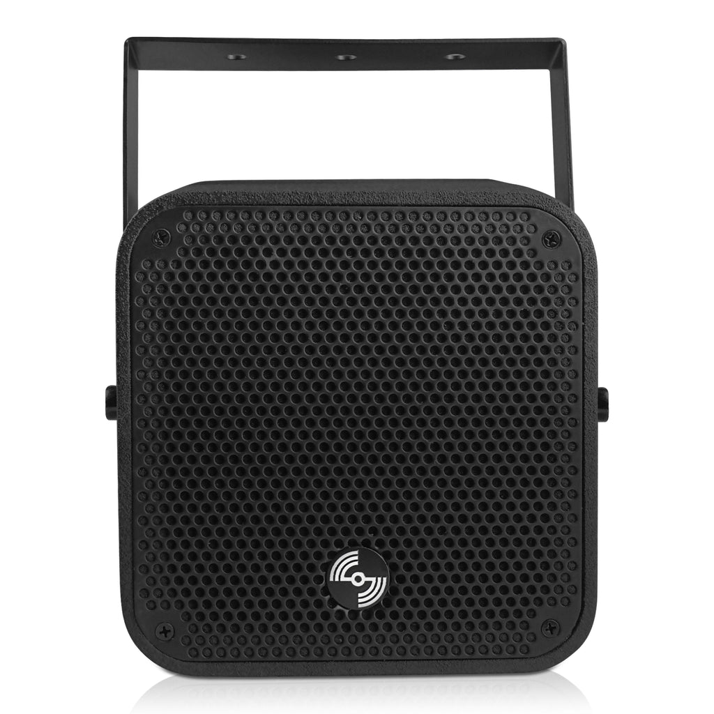 Sound Town TITAN-5B | 2-Way 5" Weatherproof IP66 Coaxial Loudspeaker with Surface-Mount U-Bracket for Outdoor Installations, 70V/100V/8Ω, Black - Front View 
