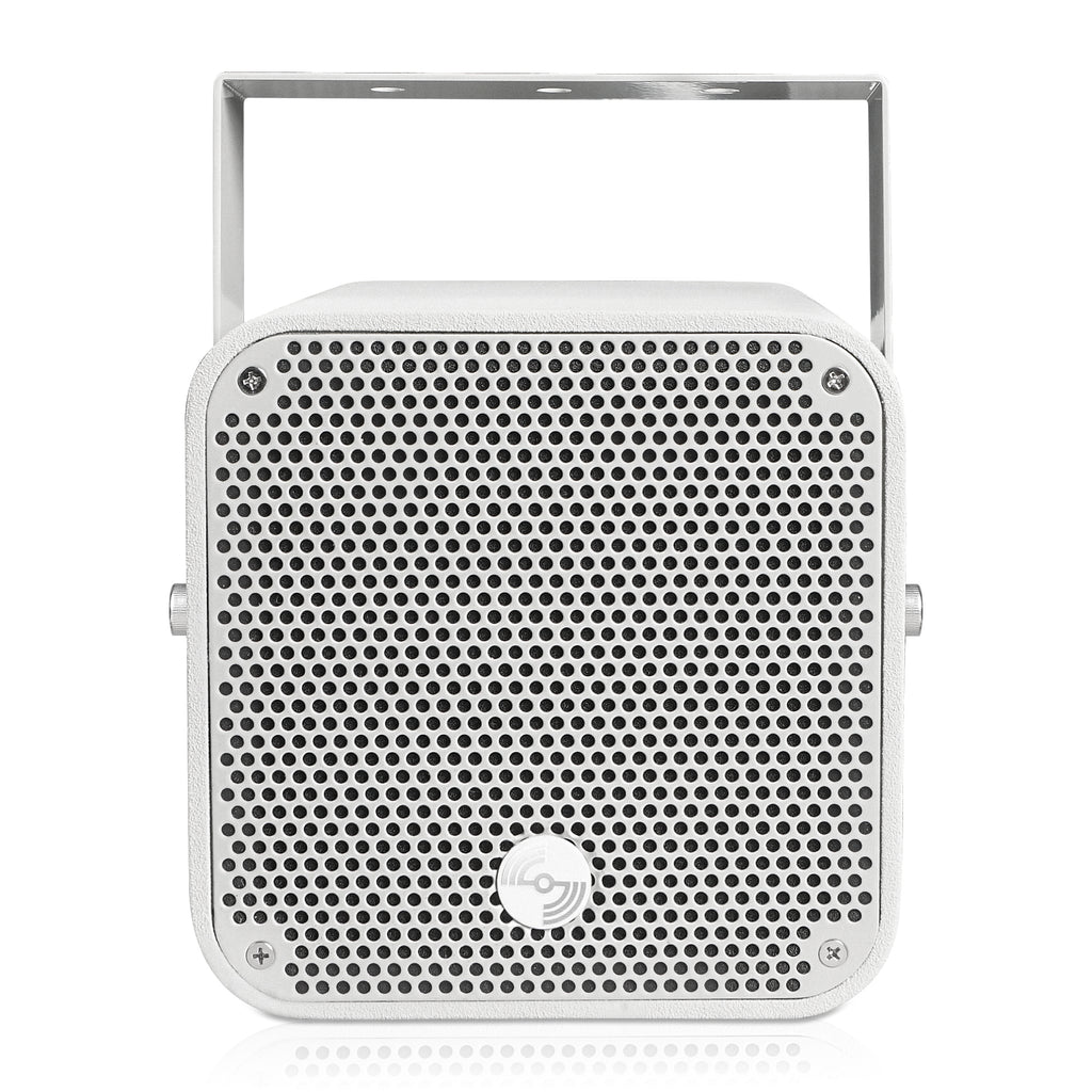 Sound Town TITAN-5G | 2-Way 5" Weatherproof IP66 Coaxial Loudspeaker with Surface-Mount U-Bracket for Outdoor Installations, 70V/100V/8Ω, Gray - Front View 
