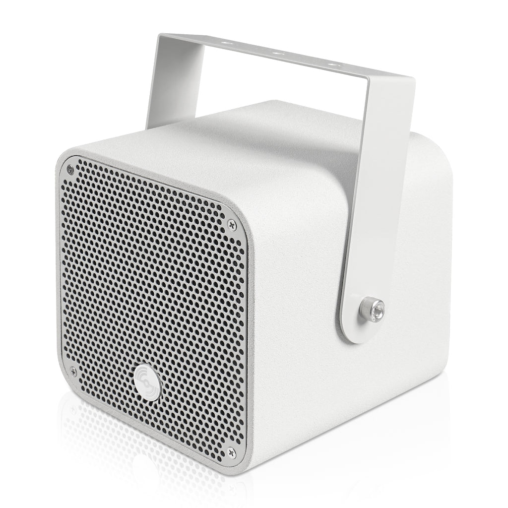 Sound Town TITAN-5G | 2-Way 5" Weatherproof IP66 Coaxial Loudspeaker with Surface-Mount U-Bracket for Outdoor Installations, 70V/100V/8Ω, Gray- Left Side 
