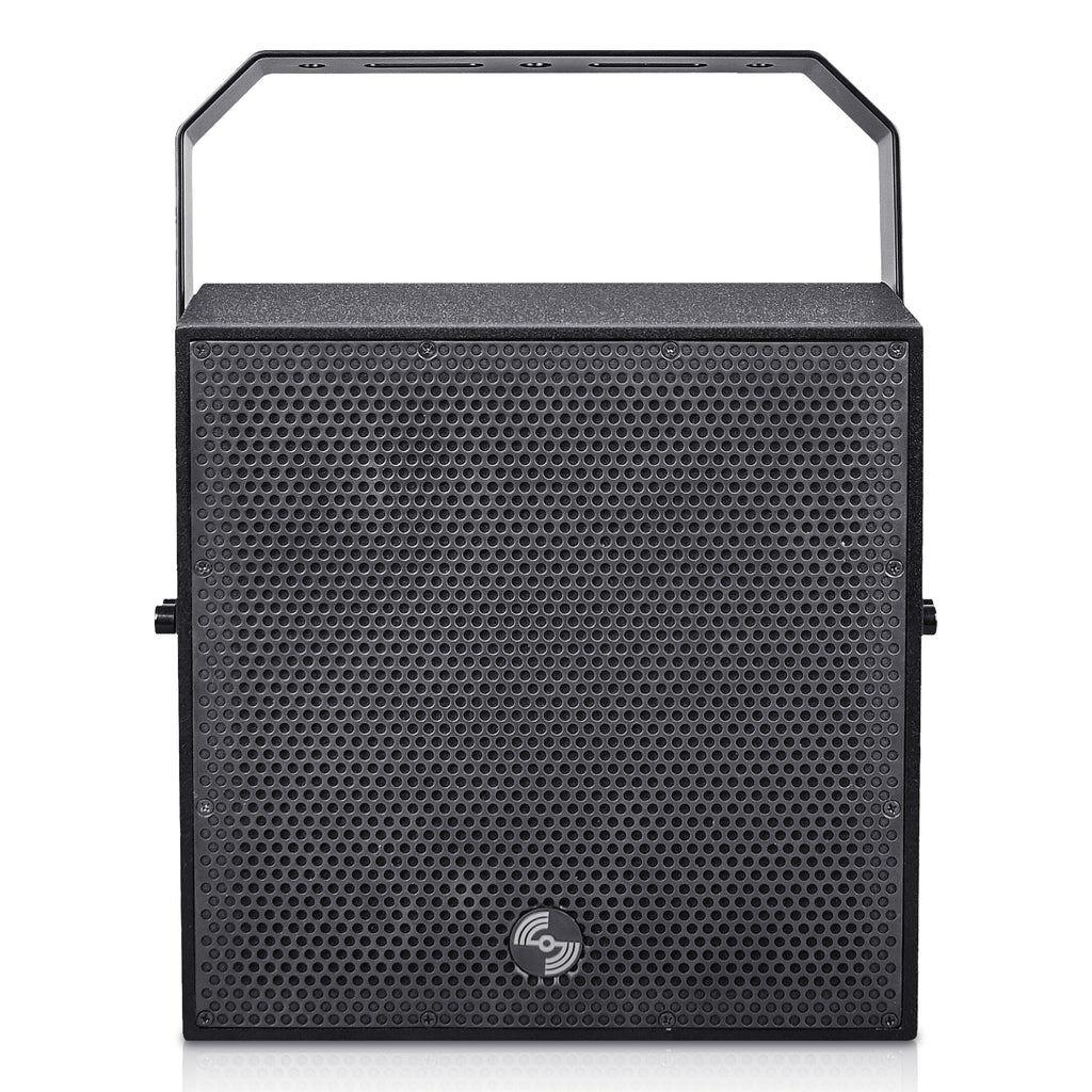Sound Town TITAN-6B | 2-Way 6.5" Weatherproof IP66 Coaxial Loudspeaker with Surface-Mount U-Bracket for Outdoor Installations, 70V/100V/8Ω, Black - Front Panel