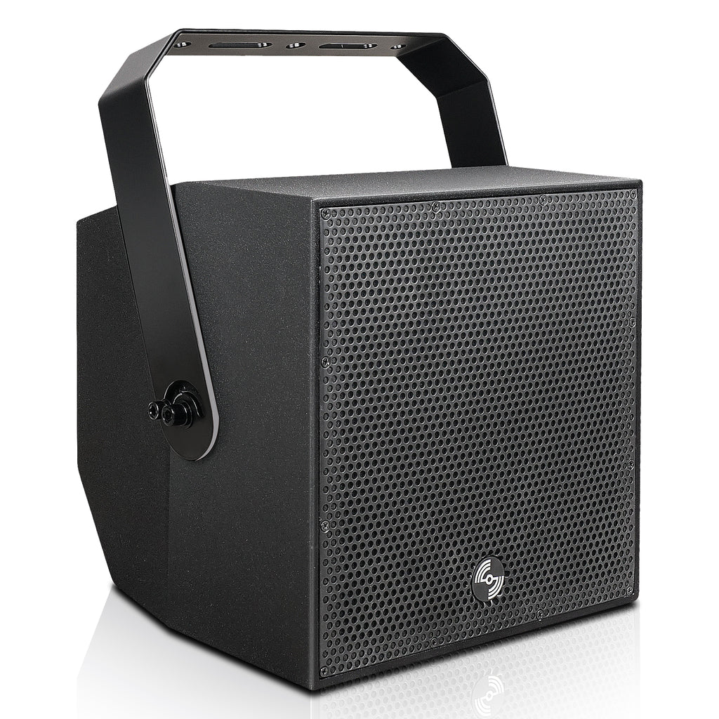Sound Town TITAN-6B | 2-Way 6.5" Weatherproof IP66 Coaxial Loudspeaker with Surface-Mount U-Bracket for Outdoor Installations, 70V/100V/8Ω, Black - Right Panel