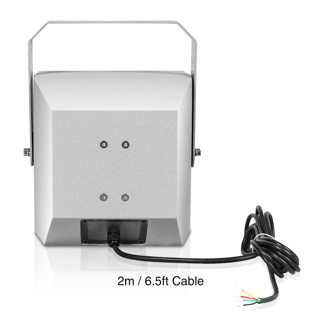 Sound Town TITAN-6G | 2-Way 6.5" Weatherproof IP66 Coaxial Loudspeaker with Surface-Mount U-Bracket for Outdoor Installations, 70V/100V/8Ω, Gray - Back Panel