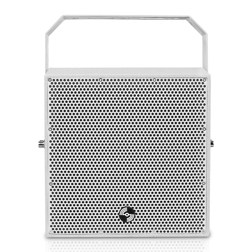 Sound Town TITAN-6G | 2-Way 6.5" Weatherproof IP66 Coaxial Loudspeaker with Surface-Mount U-Bracket for Outdoor Installations, 70V/100V/8Ω, Gray - Front Panel
