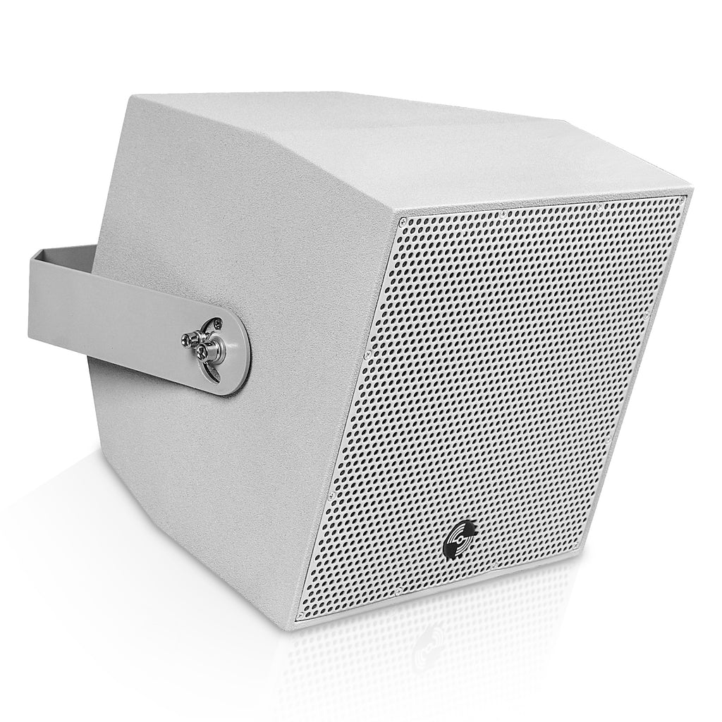 Sound Town TITAN-6G | 2-Way 6.5" Weatherproof IP66 Coaxial Loudspeaker with Surface-Mount U-Bracket for Outdoor Installations, 70V/100V/8Ω, Gray
