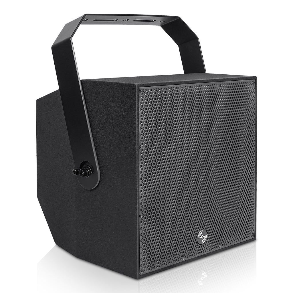 Sound Town TITAN-8B | 2-Way 8" Weatherproof IP66 Coaxial Loudspeaker with Surface-Mount U-Bracket for Outdoor Installations, 70V/100V/8Ω, Black - Right Panel