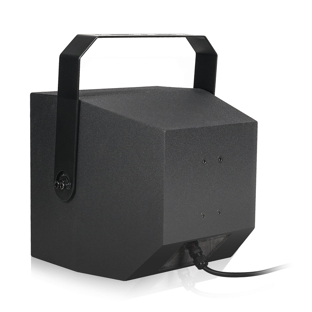Sound Town TITAN-8B | 2-Way 8" Weatherproof IP66 Coaxial Loudspeaker with Surface-Mount U-Bracket for Outdoor Installations, 70V/100V/8Ω, Black - Wall-Mount, Waterproof Connectors 