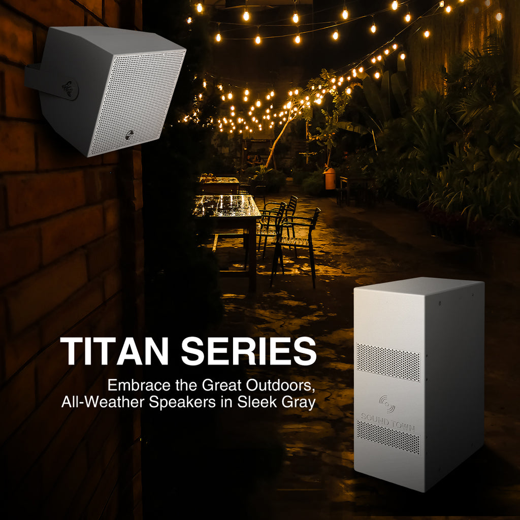 Sound Town TITAN-S28G | Dual 8" Weather-Resistant Subwoofer with Folded Horn Design, Gray - Outdoor Applications