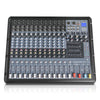 Sound Town TRITON-142PW-R | REFURBISHED: 14-Channel 2x800W Powered Mixer w/ 2 Bus, DSP effects, USB MP3, Dual 7-band EQ, Phantom Power-Front View