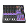 Sound Town TRITON-TX802 | 8-Channel Professional Audio Mixer with 99 DSP, USB MP3 Bluetooth, Dual 7-band EQ, 48V Phantom Power & Mute, Recording - Front View