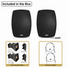 Sound Town VELA-6B-PAIR | VELA Series Pair of 6.5" Weatherproof IP55 Surface-Mount Speakers, 70V/100V/8Ω for Indoor and Outdoor Commercial Installations, Black - Included in the Box, Package Contents