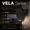 The Sound Town VELA Series offers IP55 weather-resistant surface-mount speakers for indoor and outdoor commercial or residential installations. Available in black or white, as speaker pairs or complete amplifier packages, each model supports 70V/100V and 8Ω systems and includes adjustable mounting brackets. Ideal for restaurants, retail spaces, hospitality venues, houses of worship, patios, and more.