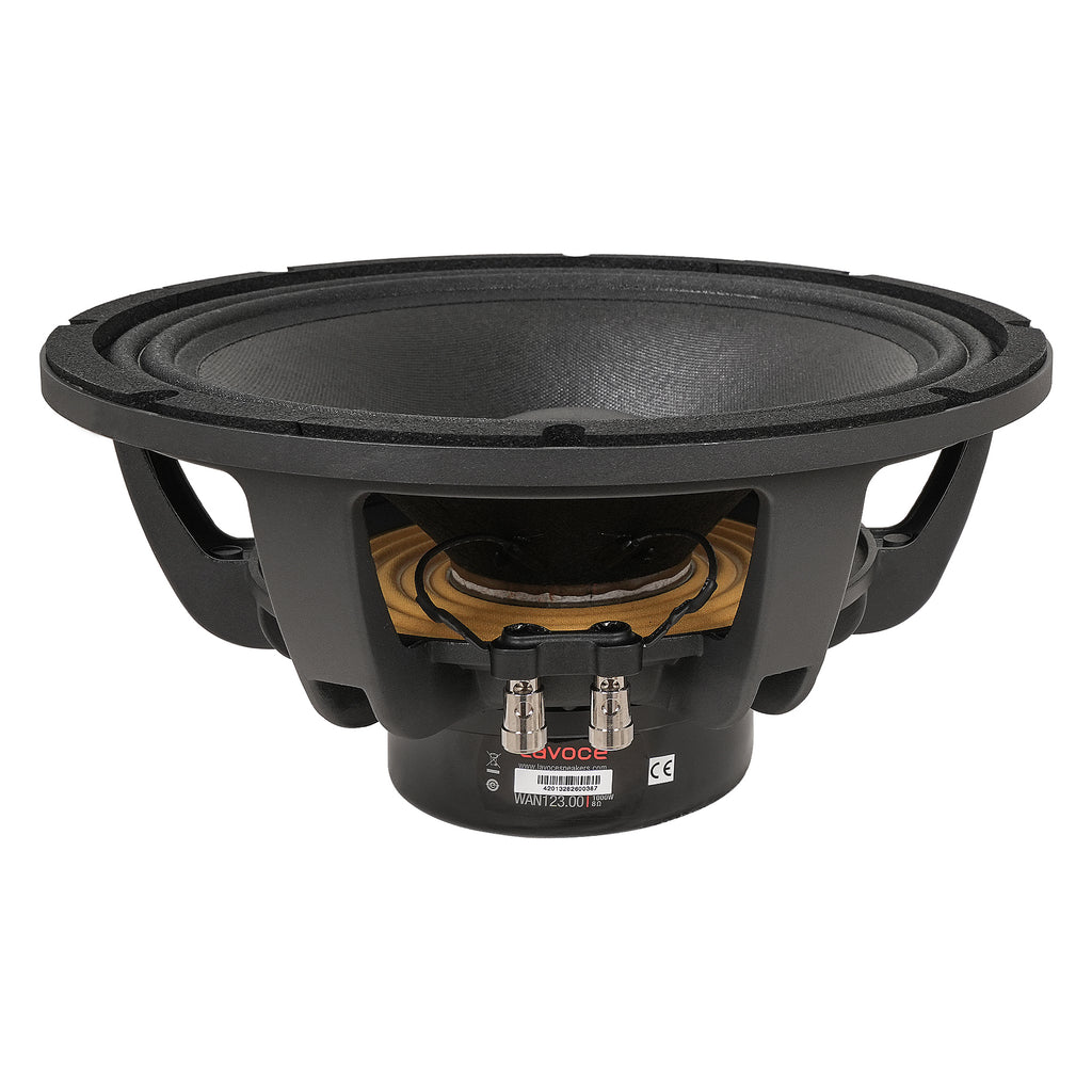 Sound Town WAN123.00 | Original Lavoce 12" Woofer with Neodymium Magnet, Waterproof Cone and Aluminum Frame, 500W at 8Ω for PA/DJ Speakers - Side View