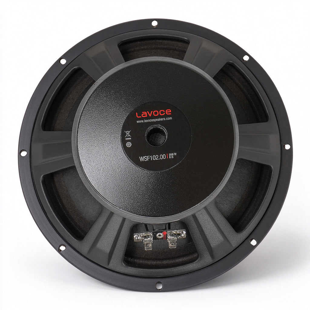 Sound Town WSF102.00 | Original Lavoce 10" Woofer with Ferrite Magnet, Waterproof Cone and Steel Frame, 175W at 8Ω for PA/DJ Speakers - Back Panel