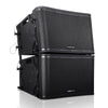 Sound Town ZETHUS-112B-PAIR ZETHUS Series Pair of 12" Two-Way Constant Curvature Line Array Loudspeaker System, Full-Range/Bi-Amp Switchable, Black