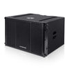 Sound Town ZETHUS-115SPW | ZETHUS Series 15” 1200W Powered Line Array Subwoofer with DSP, LPF, Black - Left Panel