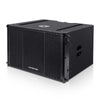 Sound Town ZETHUS-115SPW110PWX2 | ZETHUS Series 15” 1200W Powered Line Array Subwoofer with DSP, Black - Left Panel