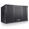 Sound Town ZETHUS-115SPW | ZETHUS Series 15” 1200W Powered Line Array Subwoofer with DSP, LPF, Black - Right Panel