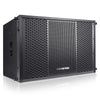 Sound Town ZETHUS-115SPW | ZETHUS Series 15” 1200W Powered Line Array Subwoofer with DSP, Black - Right Panel