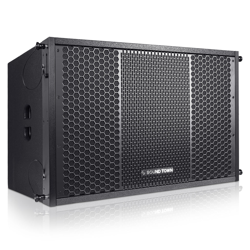 Sound Town ZETHUS-115SPW110PWX2 | ZETHUS Series 15” 1200W Powered Line Array Subwoofer with DSP, Black - Right Panel