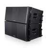 Sound Town ZETHUS-210BPW-PAIR | ZETHUS Series Pair of Dual 10-inch Powered Line Array Loudspeaker System w/ Onboard DSP, Black - Side View