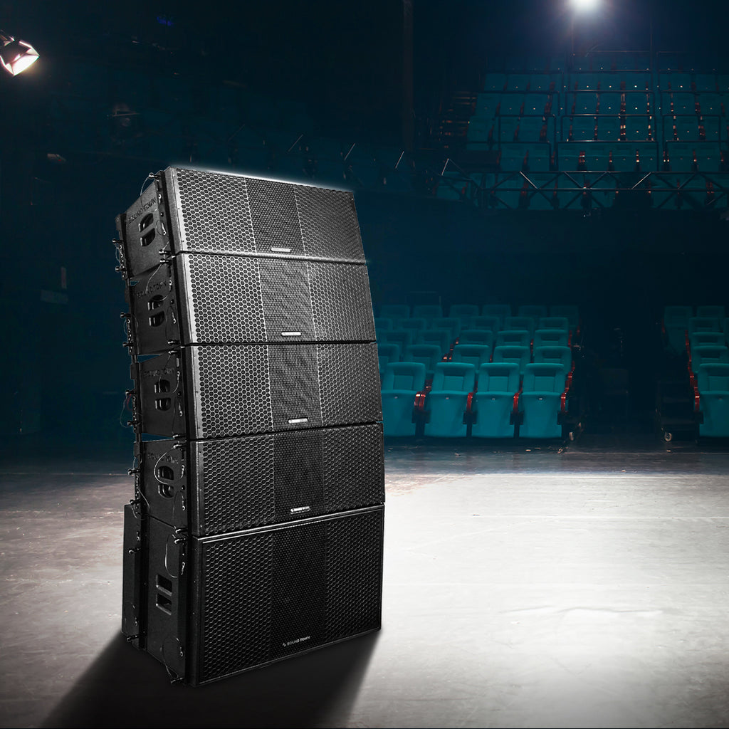 Sound Town ZETHUS-210BPW-R | REFURBISHED: ZETHUS Series Dual 10" Powered Line Array Loudspeaker with Onboard DSP, Black - Live Events. Auditorium Theater, Concerts