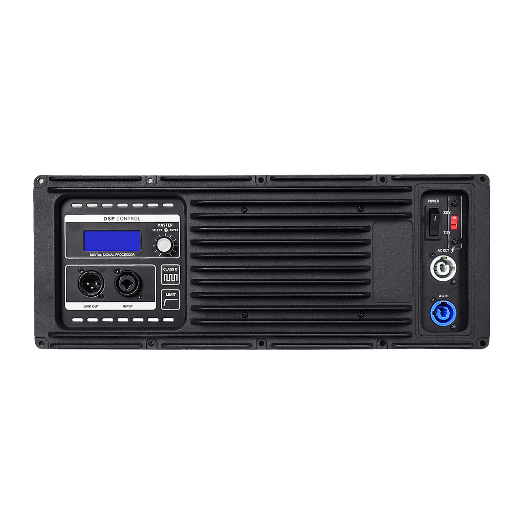 Sound Town ZETHUS-210WPW | ZETHUS Series 1100W Dual 10" Powered Full-Range Line Array Loudspeaker with DSP, White - Plate Amplifier