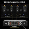 Sound Town ZETHUS-212LMH Dual 12" 3-Way 3200W Full-Range Variable Curvature Line Array Loudspeaker, w/ Coaxial Neodymium MF/HF, Neodymium LF, Plywood, Black with Recommended Amplifier NIX-A48PRO - Connection Instructions 
