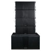 Sound Town ZETHUS-218S210X4 ZETHUS Series Line Array System with One Dual 18-inch Subwoofer, Four Compact Dual 10-inch PA Speakers, One stack adapter, Black - Front Panel