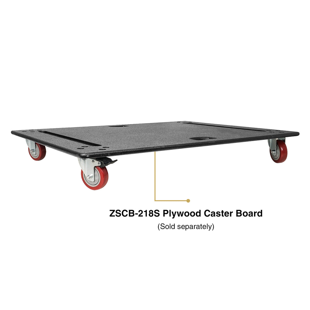 Sound Town ZETHUS-218S210X4 Heavy-Duty Plywood Caster Board for ZETHUS-218S/218SPW Subwoofers and Furniture with 4-inch Wheels and Brakes - Sold Separately