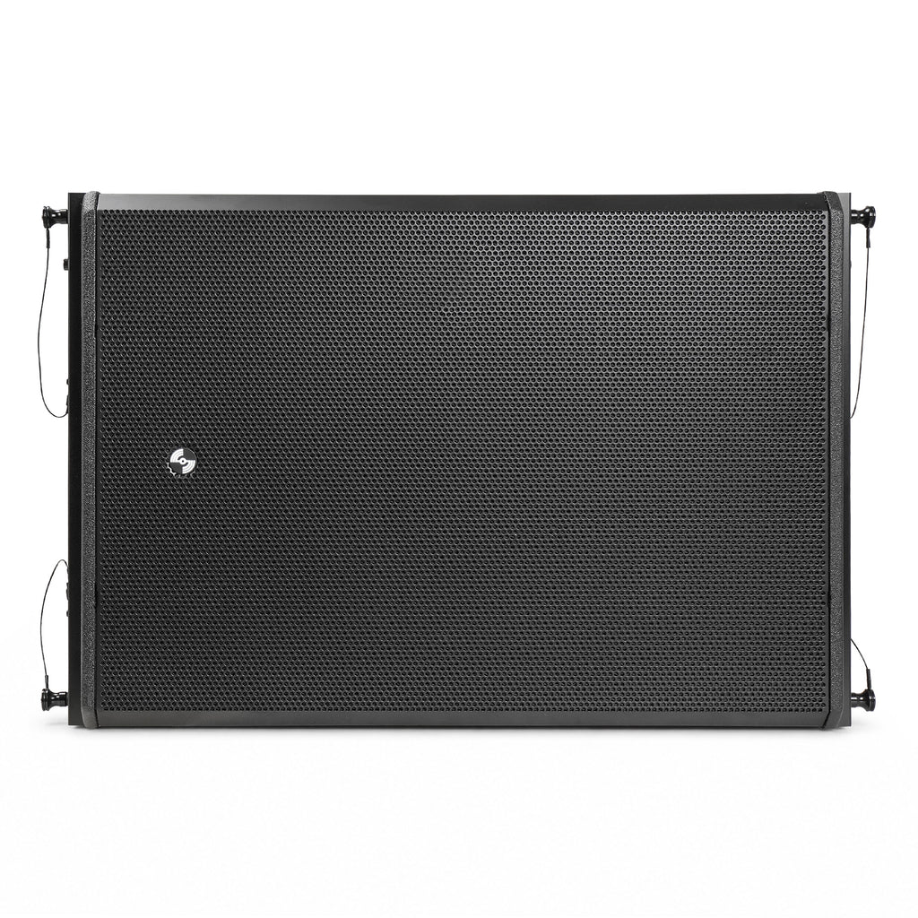 ZETHUS-A18SPW | 18" 1600W Powered Line Array Subwoofer with Class-D Amplifier, DSP Presets, Birch Plywood, Black - Front Panel