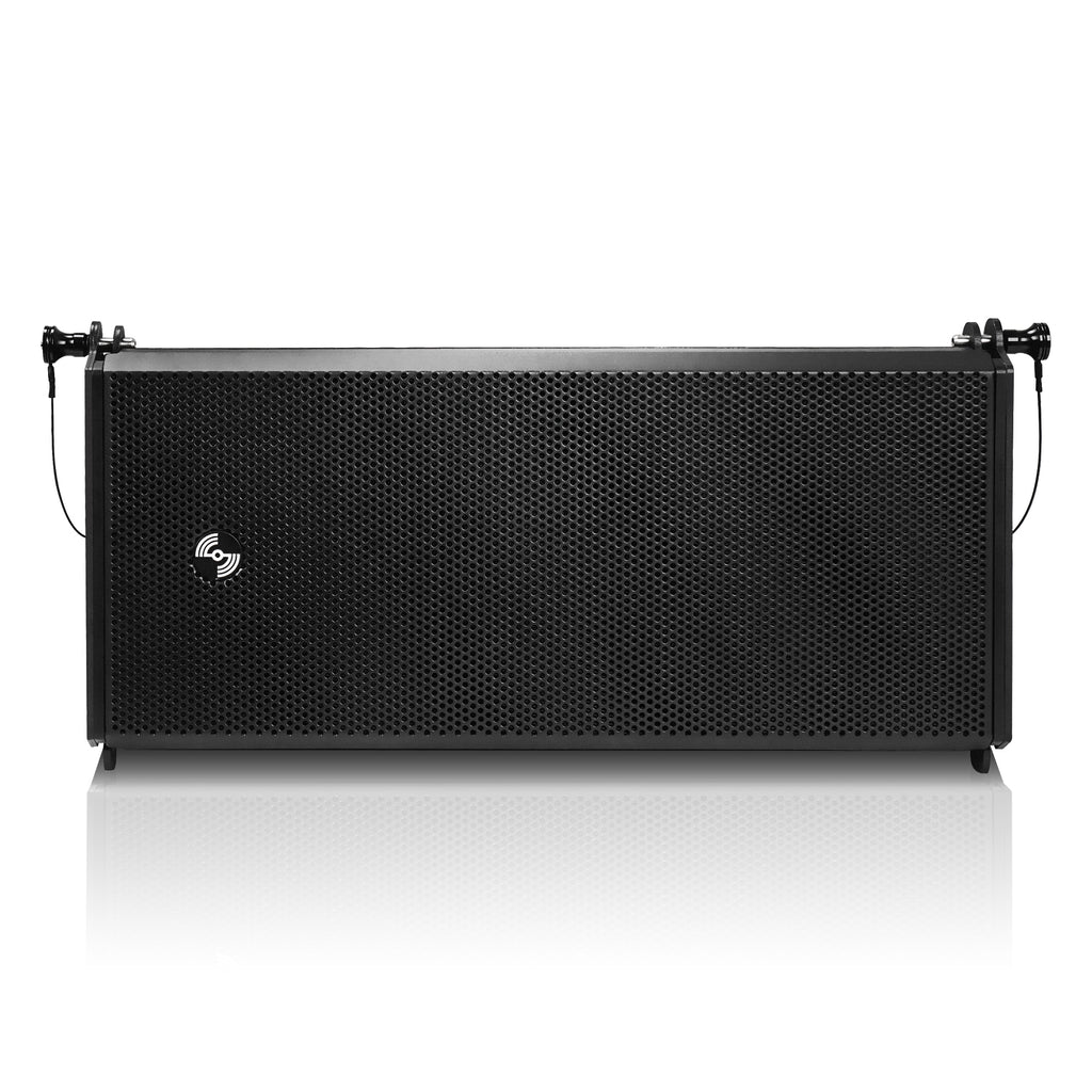 Sound Town ZETHUS-A26PW-R | REFURBISHED: Dual 6.5" Powered Line Array Speaker w/ Class-D Amplifier, 4 Selectable DSP Modes, Black - Front Panel