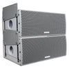Sound Town ZETHUS-IP208G-R | REFURBISHED: ZETHUS Series Dual 8” 900W Water-Resistant Passive Line Array Loudspeaker with 3” Titanium Compression Driver, Full Range/Bi-amp Switchable, Gray - Stacked