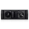 Sound Town ZETHUS-IP208X4 ZETHUS Series Dual 8” 900W Water-Resistant Passive Line Array Loudspeaker with 3” Titanium Compression Driver, Full Range/Bi-amp Switchable, Black - without Front Grill