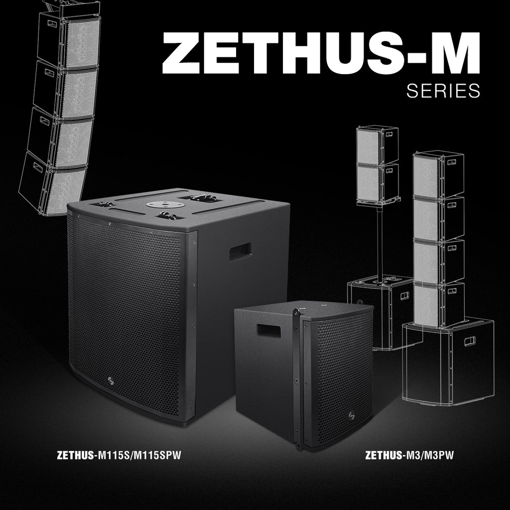 Sound Town ZETHUS-M Series Ultra Compact, Lightweight, & Portable Passive or Powered Line Array Loudspeakers & Subwoofer Systems - ZETHUS-M3, ZETHUS-M3PW, ZETHUS-M115S, ZETHUS-M115SPW