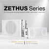 Sound Town ZETHUS Series | Line Array System in White, Dual 10" Powered Full-Range Line Array Loudspeaker with DSP, 18" 1600W Powered Line Array Subwoofer with DSP, for Churches, Stages, Weddings, and Installations