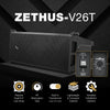 Sound Town ZETHUS-V26T | Dual 6.5" Passive Line Array Speaker Module, for Live Sound & Commercial Installation, Black - Features: HF Attenuation Dial, Built-In Transformer (70V/100V/16Ω), Lightweight & Compact, Versatile Installation Options